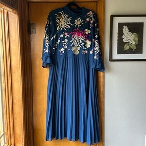 ASOS Embroidered Maxi Length (46”) Dress. Some threads pulled SEE PHOTOS Size 14
